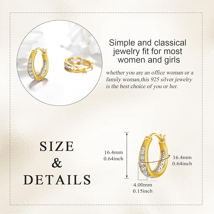 Sterling Silver Hoop Earrings Small Hoop Sun/Leaf/Triangle Huggie Earrings for Women Hypoallergenic