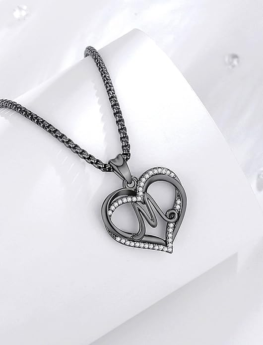 INFUSEU Unique Initial Necklaces for Women Girls Small Heart Letter Jewelry, Meaningful Personalized Gifts