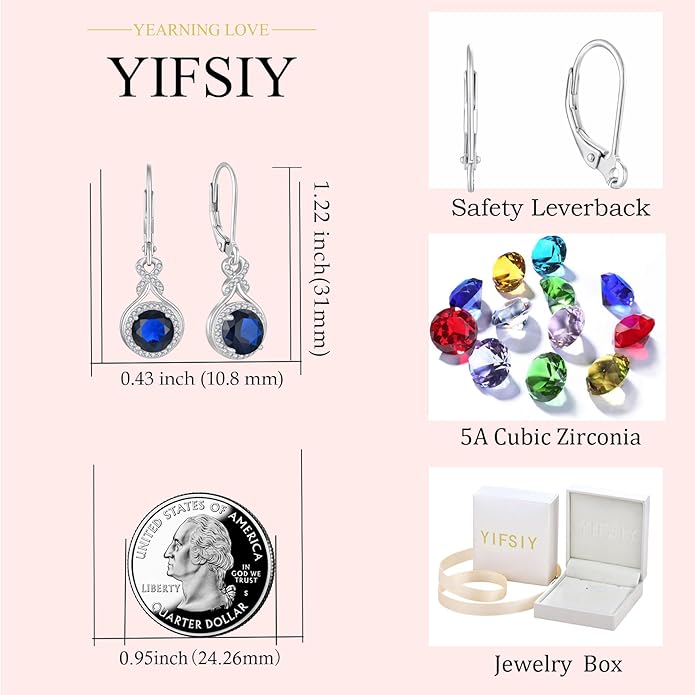Sapphire Infinity Jewlery Set for Women, 925 Sterling Silver Necklaces and Earrings Halo September Birthstone Jewelry Gift for Birthday Anniversary