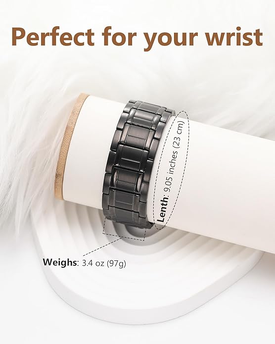 Feraco Copper Bracelet for Men 3X Strength,Magnetic Therapy Bracelet Copper Jewelry with Powerful 3800 Gauss Magnets,Premium Fold-Over Clasp