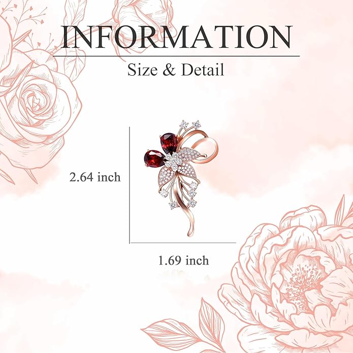 Flower Brooch for Women Girls Flower Rhinestone Brooch Gold Plated Lapel Pin Clothing Accessory Wedding Gift Fashion Jewelry for Mom Wife