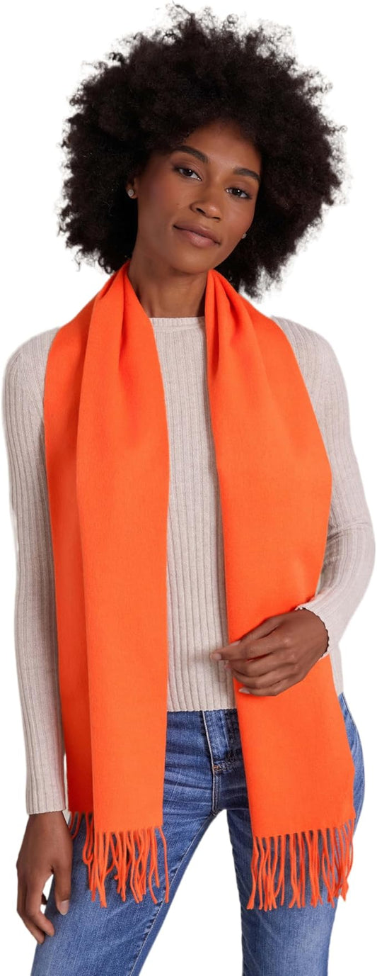 Alashan Cashmere Ultra-Fine Merino Wool and Cashmere Blend Woven Scarf -Luxe fabric-Lightweight- 72" x 12"