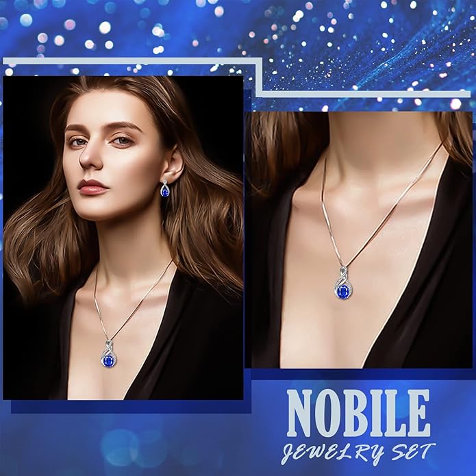 Charming Crystal Jewelry Sets For Women 18K White Gold Plating Bracelet Necklace And Earrings Sets For Wife Girlfriend Or Mothers Idea Gift For Mother's day