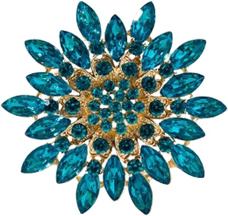 Rhinestone Sunflower Brooch Pin Red Pink Flower Brooch Stylish Crystal Brooch Elegant Clothing Hat Bag Accessories Jewerly for Women
