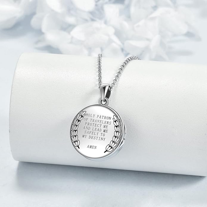 YFN Patron Saint Necklace Sterling Silver Amulet Medal Pendant Religious Protector Jewelry Gifts for Women Men