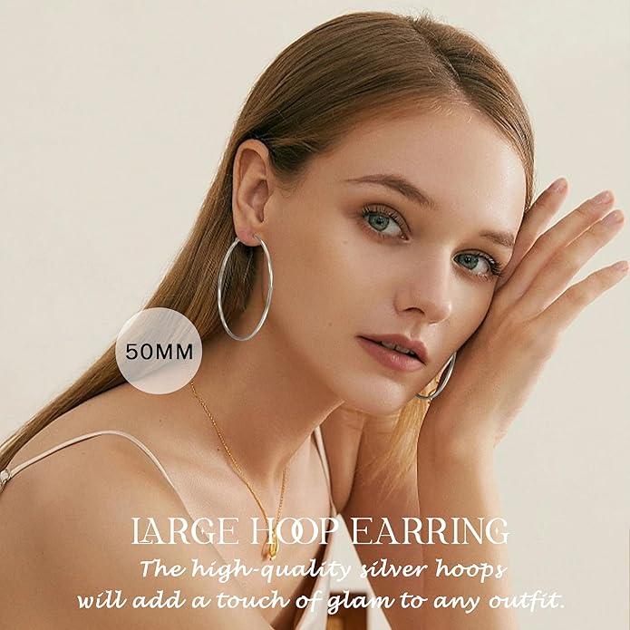 2MM Thin Gold Hoop Earrings Sterling Silver Post Hoop Earrings For Women Diamond-Cut Gold Hoops Earrings 14K Gold Plated Hoops Earrings Lightweight Hypoallergenic Oversize Gold Earrings For Women