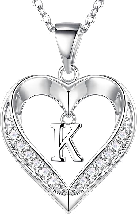 Turandoss Heart Initial Necklaces for Women - Dainty 14K Gold Plated CZ Heart Pendant Necklace with Tiny Letter A-Z, Non Tarnish Waterproof Trendy Jewelry Gifts for Mom Wife Girlfriend