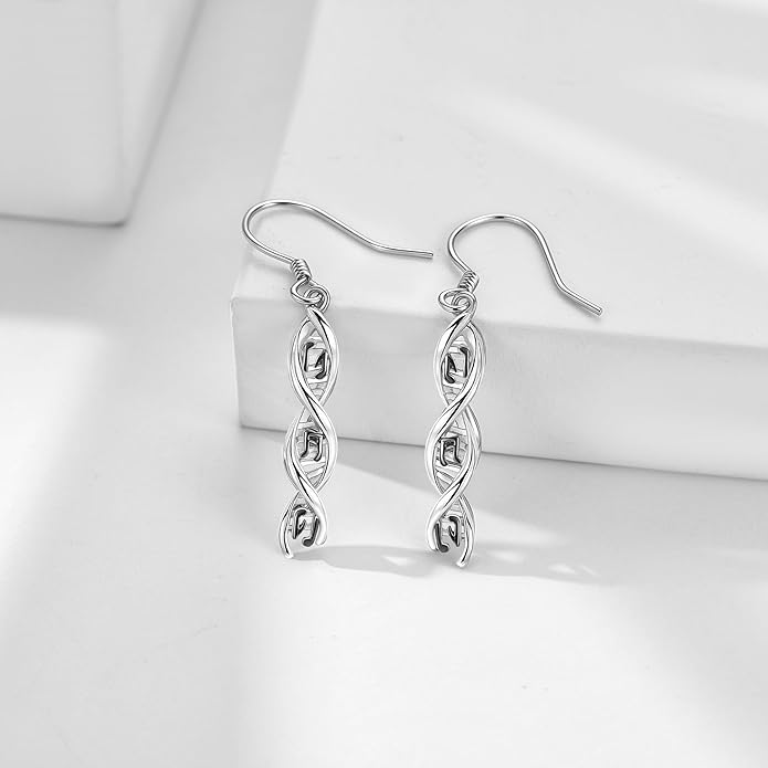 DNA Music/DNA/Piano/Moth/Sunflower/Trumpet Earring 925 Sterling Silver Astronaut/Raccoon/Moth/Sunflower Jewelry for Women