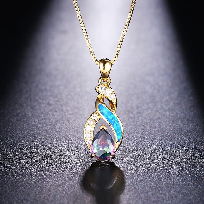 Hermosa Jewelry Sets Australian Created Opal Necklace Earrings Mother's Day Gifts Jewelry for Mom