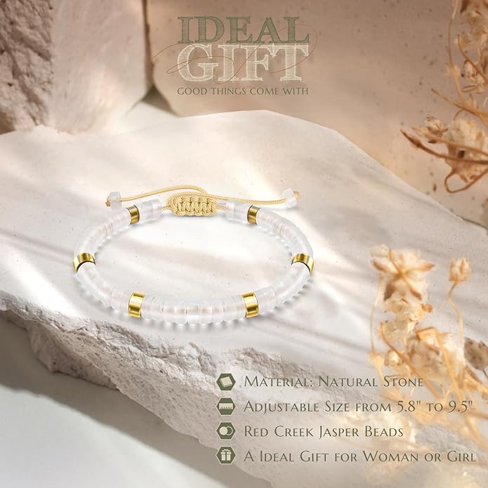 30th 40th 50th 60th 70th 80th Birthday Gifts for Women, Natural Stone Bracelet Birthday Gifts for Mom Daughter Grandma Sister Friends Coworker