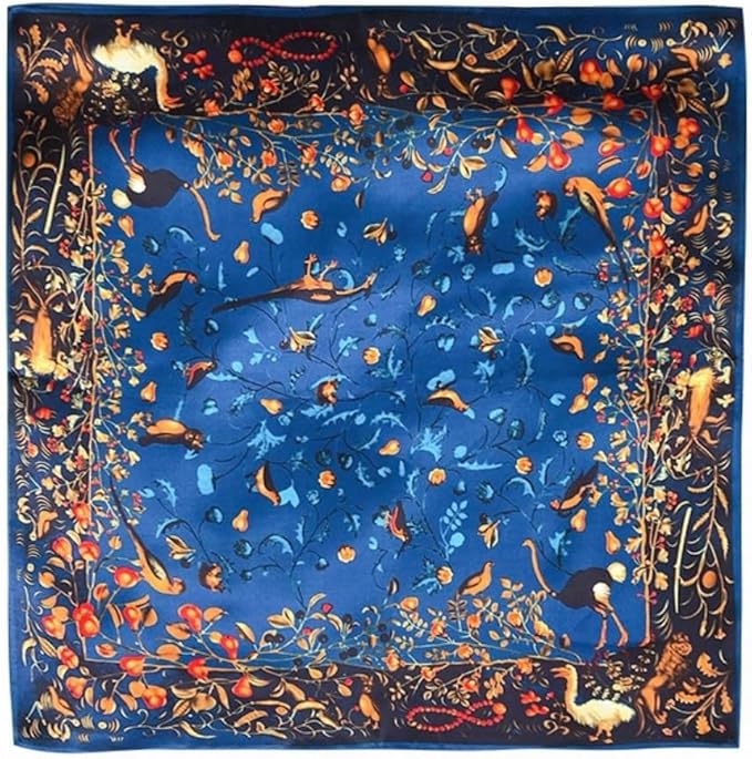 ANDANTINO 100% Mulberry Silk Scarf -21” Lightweight Square Neckerchief – Breathable Digital Printed Scarves with Gift Packed
