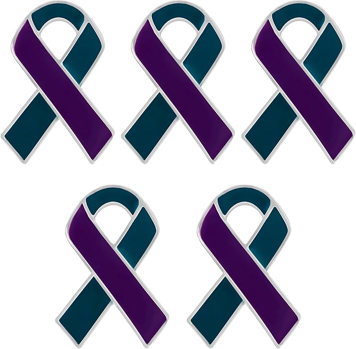 Suicide Awareness and Prevention Pin - Bulk Packs - Variety Pack of Teal & Purple Ribbon Pin Perfect for Support Groups, Gift-Giving and Fundraising
