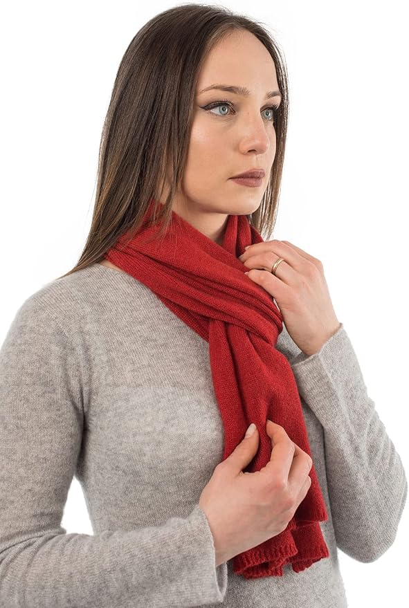 Dalle Piane Cashmere - 100% Cashmere Classic Scarf - Made in Italy - Neck Warmer (12" x 63") - Luxury Gift