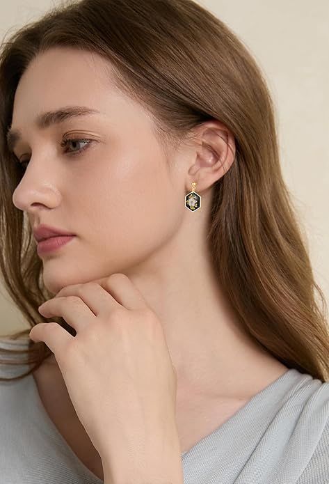 Forget-Me-Not and Queen Anne's Lace Pressed Wildflower Earrings | Pressed Flower Earrings | Handmade Drop and Dangle Earrings | Gift for Woman