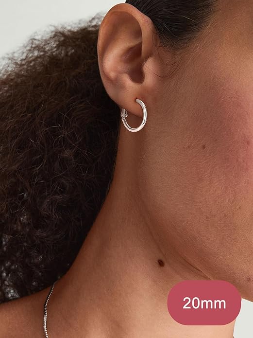 FOCALOOK 14K Gold Plated Lightweight Large Hoops| 2mm Thin Hoop Earrings for Women 30/40/50/70/100mm