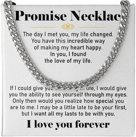 VIRAGIL To My Man Necklace Chain for Men, Silver Stainless Steel Chain Jewelry, Romantic Gift from Partner for Birthday Valentine or Everyday Wear with Meaning