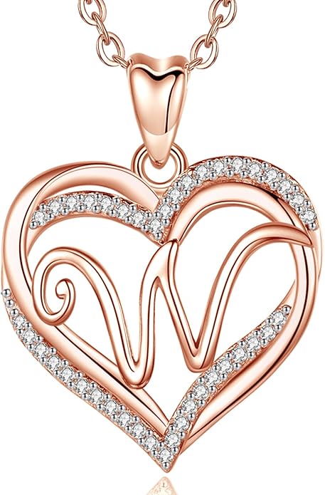 INFUSEU Unique Initial Necklaces for Women Girls Small Heart Letter Jewelry, Meaningful Personalized Gifts