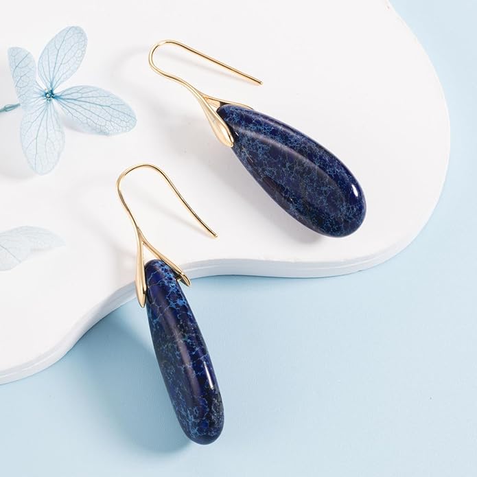 SELOVO Stone Fishhook Dangle Drop Earrings Statement Earrings for Women Stone