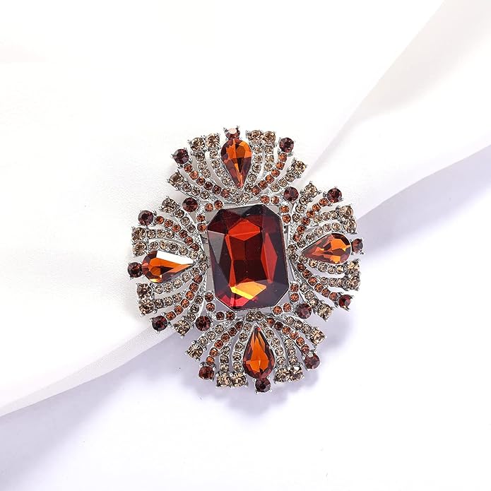 YOQUCOL Vintage Austrian Crystal Rhinestone Flowers Shaped Brooch Pin for Women Girls Lapel Pin for Sweater,Coat Dress Accessories
