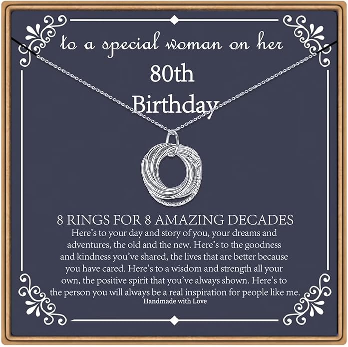 IEFLIFE Birthday Gifts for Women, Sterling Silver Necklaces, 40th 50th 60th 70th 80th 90th Birthday Necklace, 40 50 60 70 80 90 Years Old Birthday Gifts, 4 5 6 7 8 9 Decade Birthday Jewelry for Women