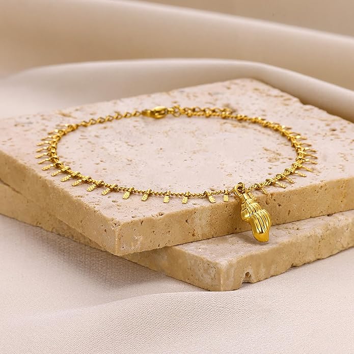 Lit Wall Gold Anklets for Women 18K Gold Plated Adjustable Summer Simple Foot Jewelry Ankle Bracelet for Women