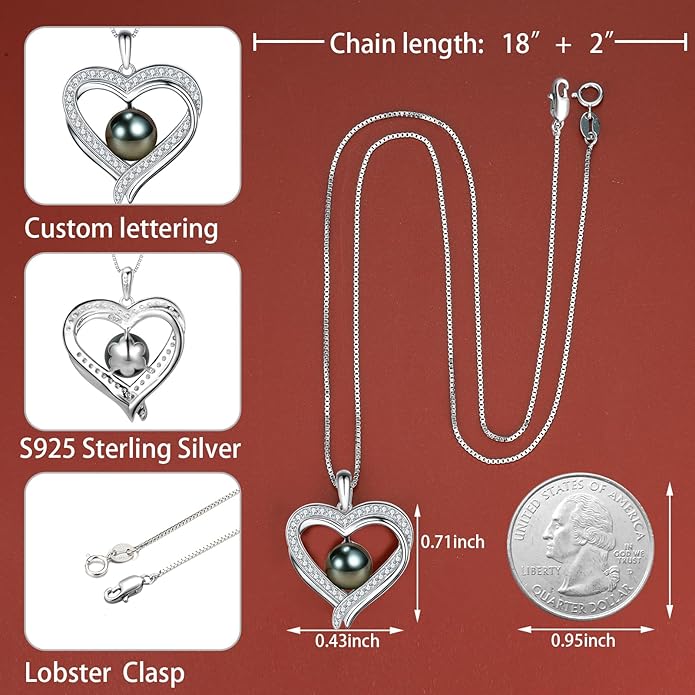 Mothers Day Gifts for Mom, Wife, Women - Tahitian Black Pearl Necklaces, Fine Jewelry for Anniversary, Birthday, Valentine's Day