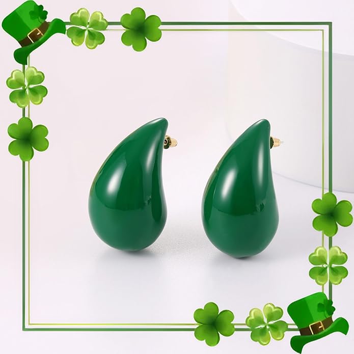 Gacimy Teardrop Earrings Dupes for Women 14K Gold Plated, Chunky Drop Earrings for Women with 925 Sterling Silver Post