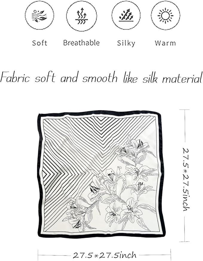 Hioyiwse Satin Bandanas Head Scarf For Women Hair Scarves Accessories Lightweight Fashion Wrap Neck Silk Sleeping Headscarf