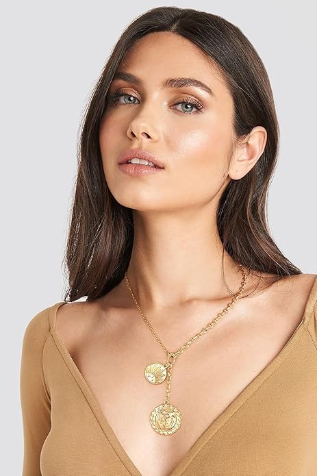 Chunky Gold Necklace for Women, 18K Waterproof Heart Necklace Statement Necklace Gold Charm Necklace Chunky Jewelry Paperclip Chain Choker Gift for Women
