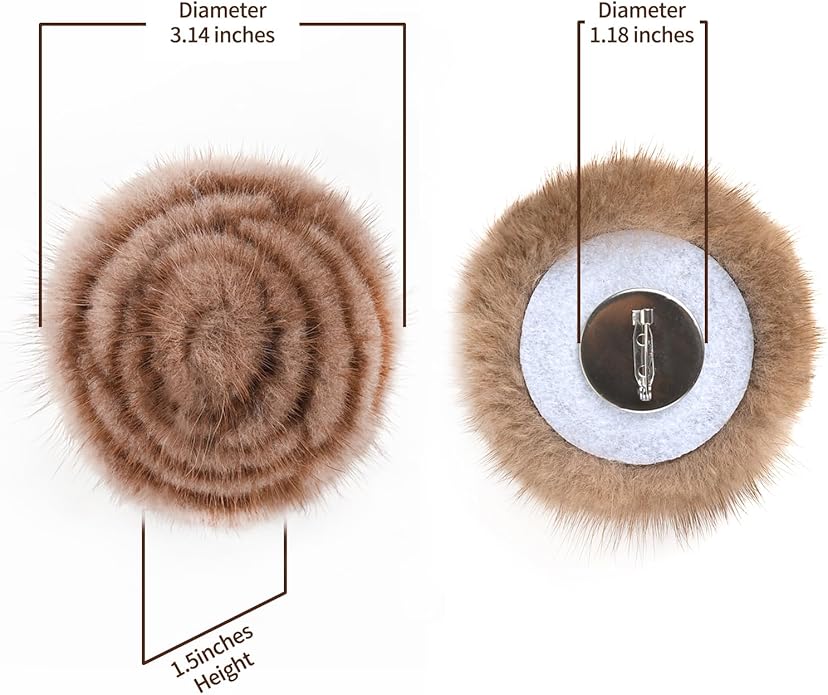 Elegant Mink Fur Red Rose Brooch 3D Real Fur Pin for Womens Girls Floral Brooch Clothing Bag Scarf Decoration Shawl Pins Jewerly