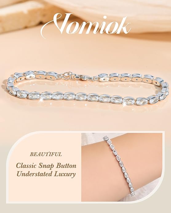 Tennis Bracelets for Women, 14K Gold Plated Diamond Bracelet, Cubic Zirconia Dainty Gold Bracelet for Women, Gifts Jewelry for Women