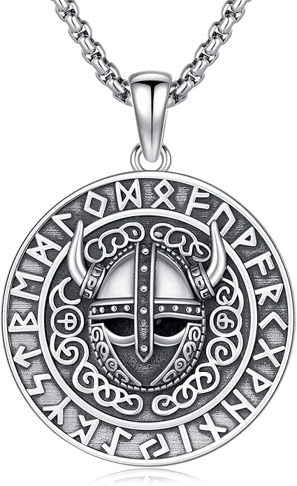 Taioiat viking Pendant Necklace for Men Nordic Celtic 925 Sterling Silver Vintage Mjolnir Jewelry Norse Vikings Gift for Women