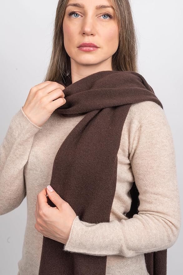 Dalle Piane Cashmere - 100% Cashmere Scarf - Made in Italy - Winter Neck Warmer (14" x 77") - Christmas Gift