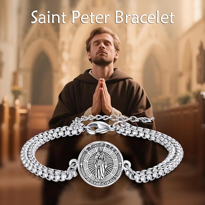 YFN Patron Saint Bracelet Sterling Silver Religious Protector Bracelet Jewelry Gift for Women Men