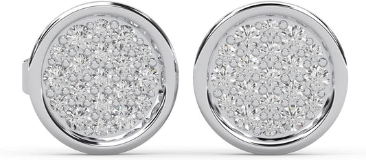 WHY SO SILVER INC 0.24 Ctw Round Cut Natural Diamond Bezel Set Stud Earrings for Women | 925 Sterling Silver | I-J Color, I2-I3 Clarity | Classic Everyday Earrings ,Hypoallergenic Fine Jewelry| Gift Box Included