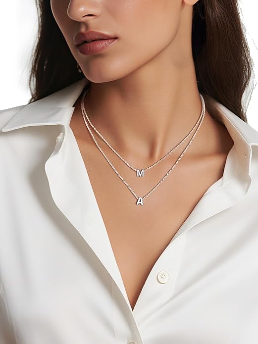 ChicSilver 925 Sterling Silver Initial Necklace for Women Dainty Letter Jewelry Personalized Gift