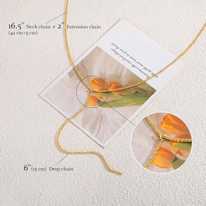 Gold and Silver Plated Layered Long Necklace for Women, Statement Y Body Chain, Sexy Dangle Drop Beach Boho Bolo Cleavage Necklace for Vacation or Prom