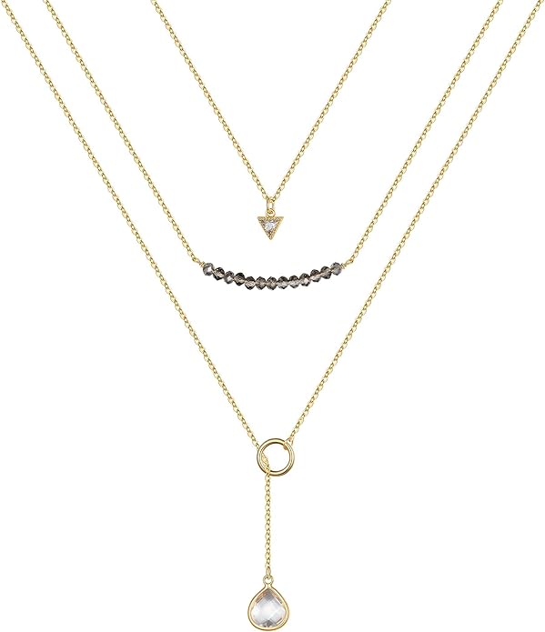 Turandoss Gold Layered Necklaces for Women - 14K Gold Plated Handmade Multilayer Bar Pearls Coin Disc Moon Butterfly Medallion Adjustable Dainty Layered Choker Necklaces for Women Jewelry