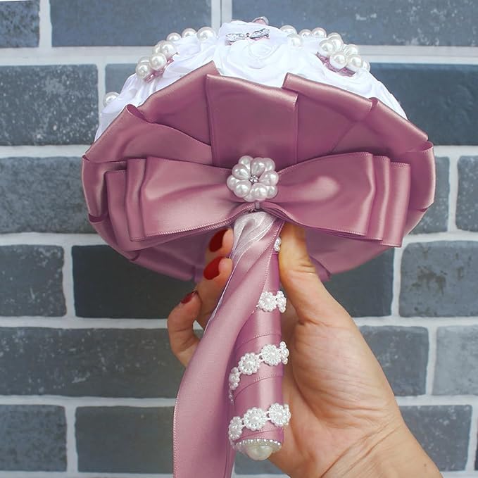 LEEQE Double Face Rose Mauve Satin Ribbon 1-1/2 inch X 50 Yards Polyester Rose Mauve Ribbon for Gift Wrapping Very Suitable for Weddings Party Hair Bow Invitation Decorations and More