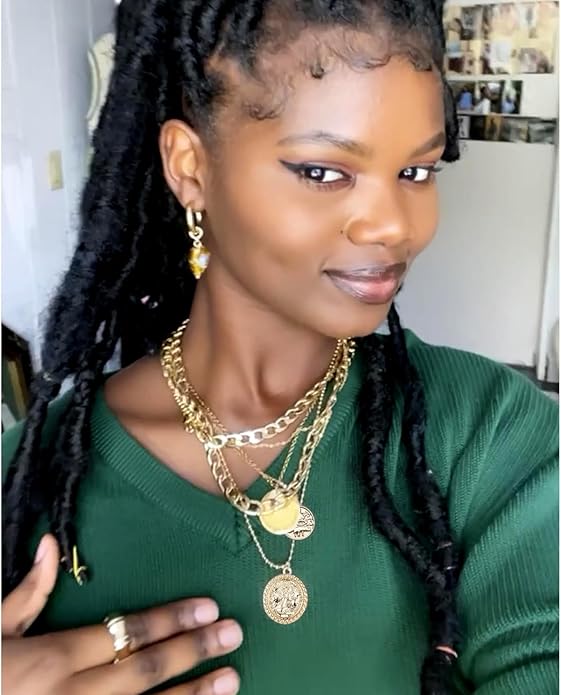 MJartoria Layered Necklaces for Women Trendy Retro Coin Pendant Necklace Dainty Chunky Chain Choker Necklaces for Jewelry Birthday Gifts