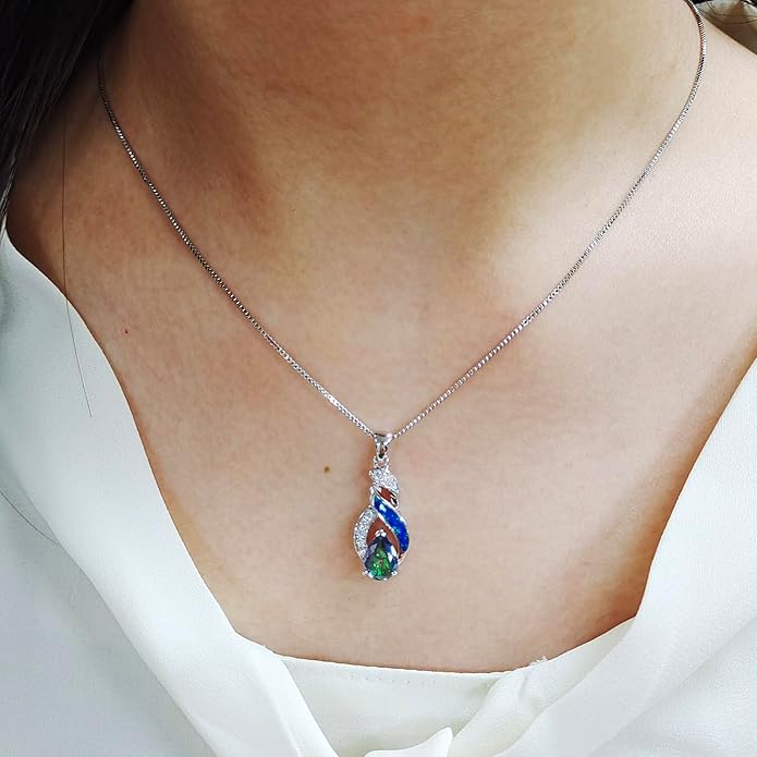 Hermosa Jewelry Sets Australian Created Opal Necklace Earrings Mother's Day Gifts Jewelry for Mom