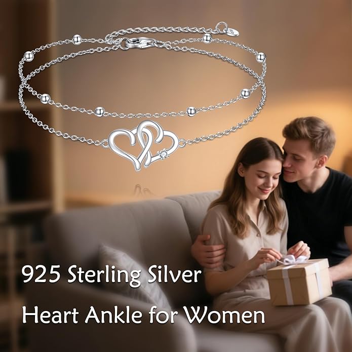 TIGER RIDER Dragonfly Anklet Sterling Silver Dragonfly Gifts Jewelry for Women with Crystal Birthday Anniversary