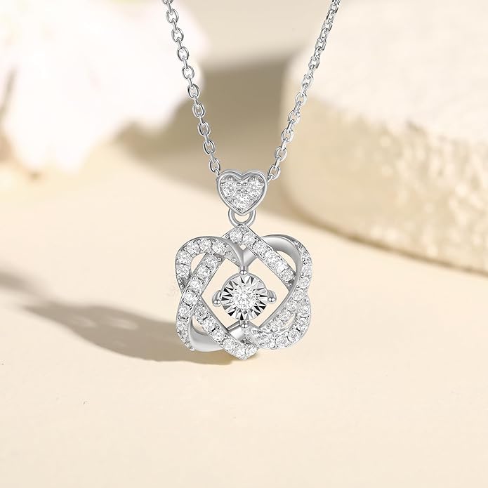 Sterling Silver Lab Grown Diamond Halo Pendant Necklace, Chain Included,ideal gift for anniversaries, birthdays, or any milestone celebration