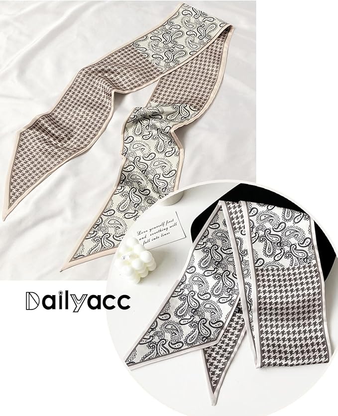 Dailyacc Hair Scarf for Women Fashion Silky Satin Headscarf Wrap Breathable Lightweight Neck Scarves For Handbag