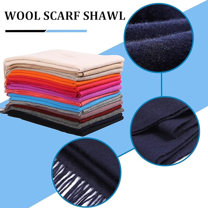Temminc Winter Scarf for Women - Soft Warm Pashmina Shawl Wrap, Lightweight Fashion Blanket Travel Shawl, Solid Color Scarf