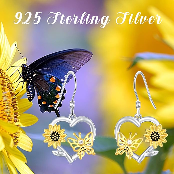 925 Sterling Silver Animals and Plants Dangle Drop Earrings for Women Hypoallergenic Gift for Women Mom Wife Her, Mother’s Day, Birthday, Anniversary
