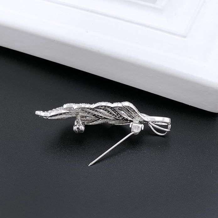 YOQUCOL Cubic Zirconia Crystal Rhinestone Wedding Brooch Pin for Women Brides Jewelry