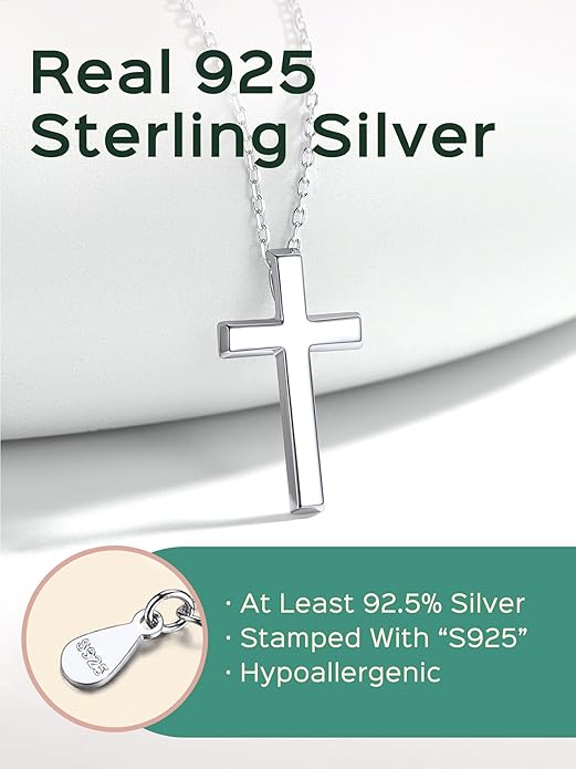ChicSilver Personalized 925 Sterling Silver Dainty Small Heart/Star/Moon/Dot/Triangle Pendant Necklace for Women, Silver/Gold/Rose Gold/Black (with Gift Box)