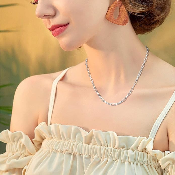 925 Sterling Silver Singapore Chain Lobster Clasp Paperclip Necklace for Women Sparkling Chain 2mm2.5mm3mm4mm5mm Gifts for Her