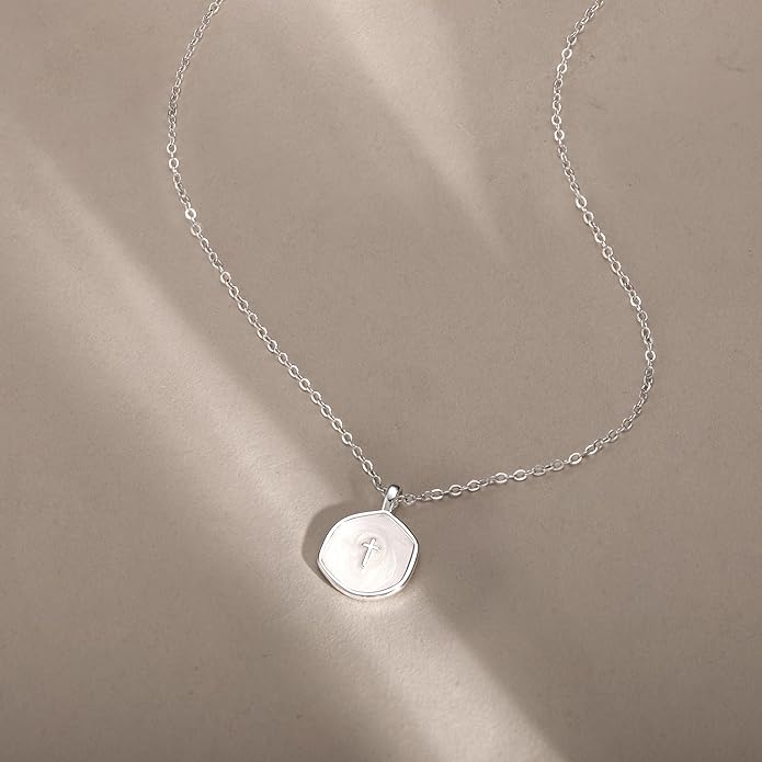 Tewiky Cross Necklace for Women-Dainty Simple 14k Gold Plated Cross Pendant Cute Necklaces for Women Jewelry
